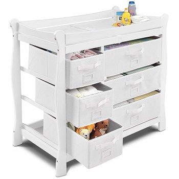 Costzon Infant Diaper Changing Table Organization